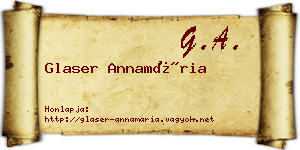 Glaser Annamária névjegykártya