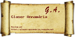 Glaser Annamária névjegykártya